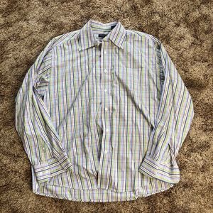 Alan Flusser Shirt Mens Size Large Button Down Golf Multicolor Colorful Plaid